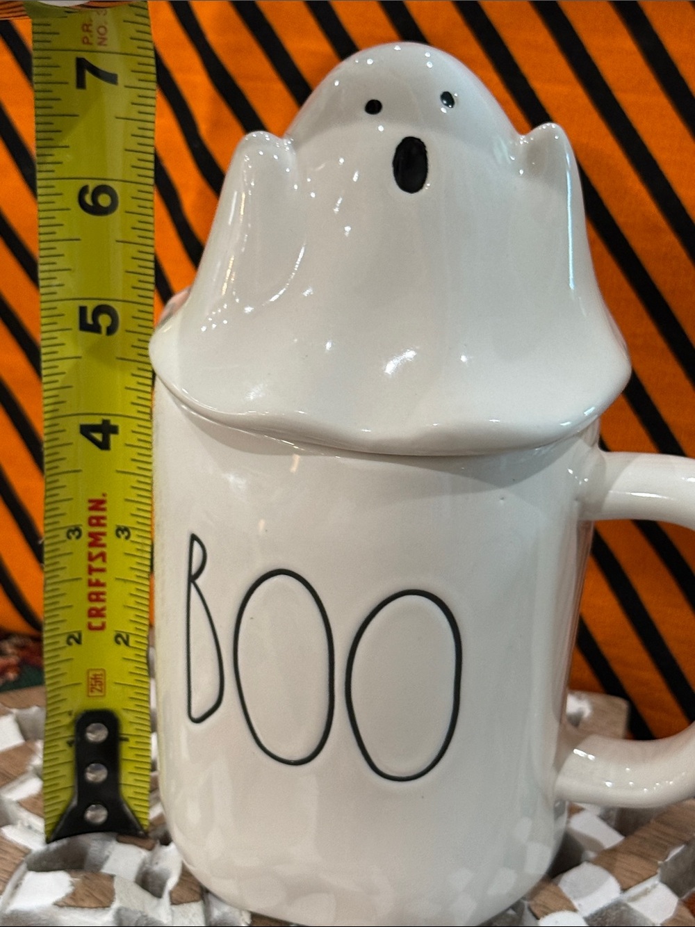 BRAND NEW RAE DUNN White Ceramic 'BOO' Mug with Ghost Lid NWT - Picture 9 of 11